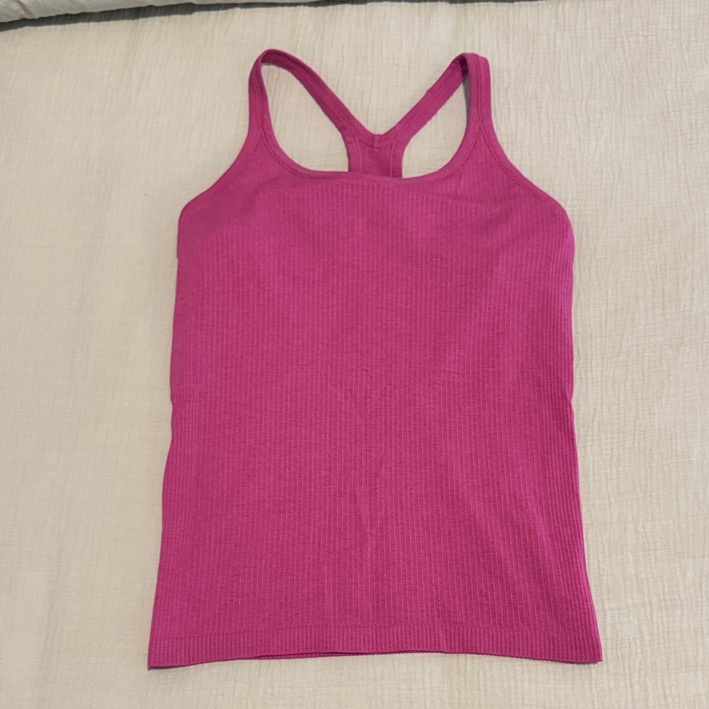 Pink Ribbed Lululemon Tank Top